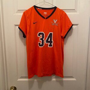 Virginia UVA Cavaliers Game Worn Women's #34 Nike Lacrosse Blue Jersey Large